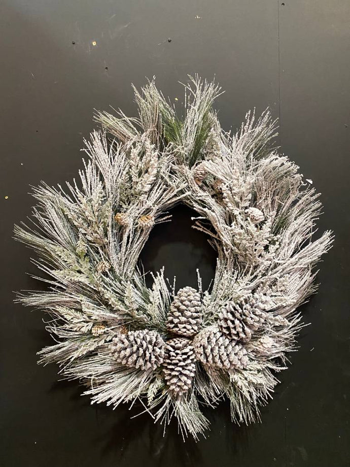 50cm Snowy Wreath