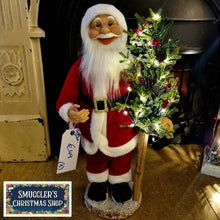 Load image into Gallery viewer, Plush Standing Santa 60cm with light up tree
