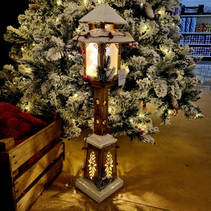 Wooden Lantern with LED Lights