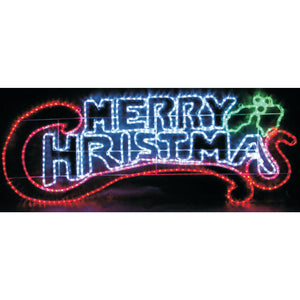 16m Multi Coloured LED Rope Light Merry Christmas Outdoor