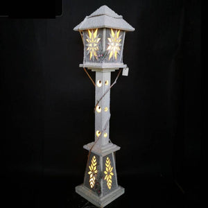 White Wooden Lantern 100cm