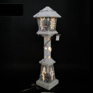 White Wooden Lantern 70cm